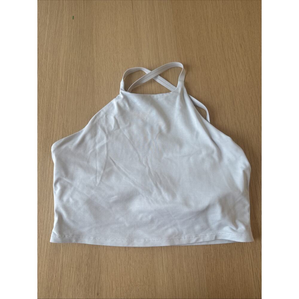 Outdoor Voices Womens Heather Hight Neck Crop Top Athletic Gym Size Medium
